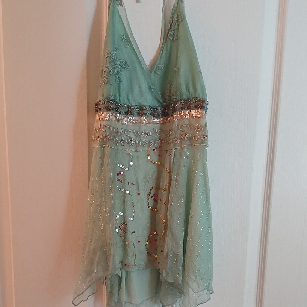 Embellished Green Top